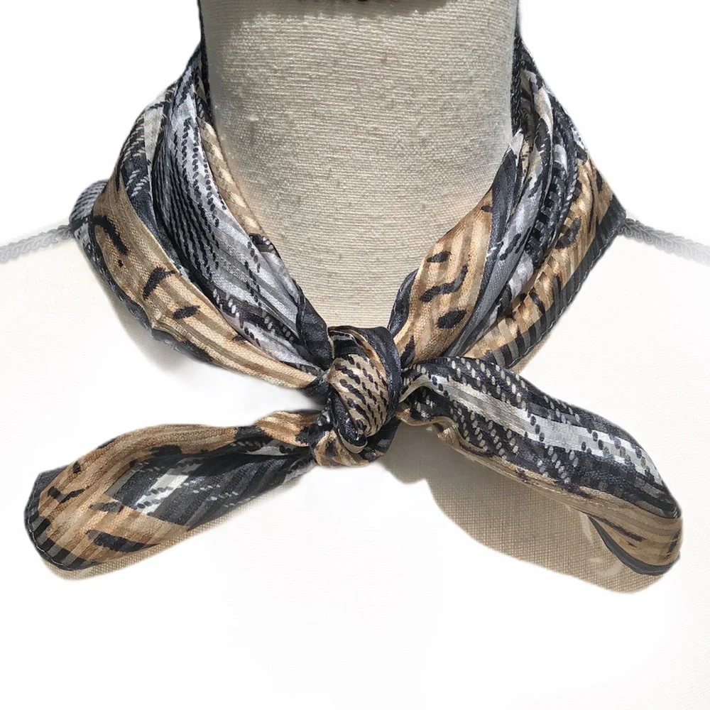 Mixed Pattern Silk Scarf